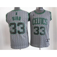 Boston Celtics #33 Larry Bird Grey Static Fashion Stitched NBA Jersey
