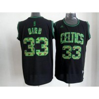 Boston Celtics #33 Larry Bird Black Camo Fashion Stitched NBA Jersey