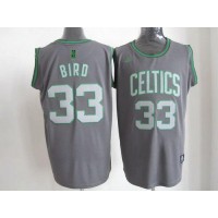 Boston Celtics #33 Larry Bird Grey Graystone Fashion Stitched NBA Jersey