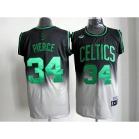 Boston Celtics #34 Paul Pierce Black/Grey Fadeaway Fashion Stitched NBA Jersey