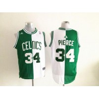 Boston Celtics #34 Paul Pierce Green/White Split Fashion Stitched NBA Jersey