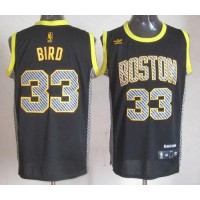 Boston Celtics #33 Larry Bird Black Electricity Fashion Stitched NBA Jersey