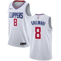 Nike Los Angeles Clippers #8 Danilo Gallinari White NBA Swingman Association Edition Jersey