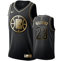 Nike Los Angeles Clippers #23 Lou Williams Men's Black Golden Edition Swingman NBA Jersey