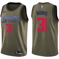 Nike Los Angeles Clippers #31 Marcus Morris Green NBA Swingman Salute to Service Jersey