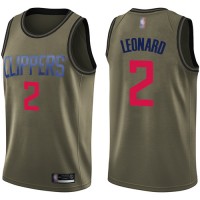 Nike Los Angeles Clippers #2 Kawhi Leonard Green NBA Swingman Salute to Service Jersey