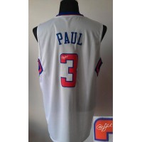 Revolution 30 Autographed Los Angeles Clippers #3 Chris Paul White Stitched NBA Jersey