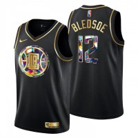 Los Angeles Los Angeles Clippers #12 Eric Bledsoe Men's Golden Edition Diamond Logo 2021/22 Swingman Jersey - Black