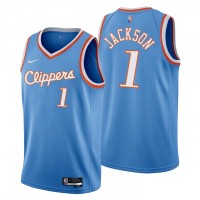 Los Angeles Los Angeles Clippers #1 Reggie Jackson Men's Nike Blue 2021/22 Swingman NBA Jersey - City Edition