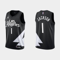 Los Angeles Los Angeles Clippers #1 Reggie Jackson Black Men's Nike NBA 2022-23 Statement Edition Jersey