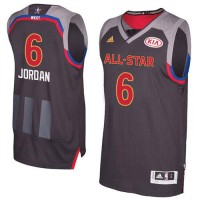 Los Angeles Clippers #6 DeAndre Jordan Charcoal 2017 All-Star Stitched NBA Jersey