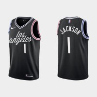 Los Angeles Los Angeles Clippers #1 Reggie Jackson Men's Nike Black 2022-23 NBA Jersey - City Edition