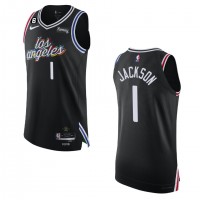 Los Angeles Los Angeles Clippers #1 Reggie Jackson Nike Black 2022-23 Authentic Jersey - City Edition