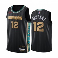 Nike Memphis Grizzlies #12 Ja Morant Black NBA Swingman 2020-21 City Edition Jersey