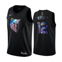 Nike Memphis Grizzlies #12 Ja Morant Men's Iridescent Holographic Collection NBA Jersey - Black