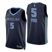 Nike Memphis Grizzlies #5 Yves Pons Navy Men's 2021-22 NBA 75th Anniversary Diamond Swingman Jersey - Icon Edition