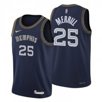 Memphis Memphis Grizzlies #25 Sam Merrill Men's Nike Navy 2021/22 Swingman NBA Jersey - City Edition