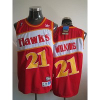 Atlanta Hawks #21 Dominique Wilkins Red Stitched Throwback NBA Jersey
