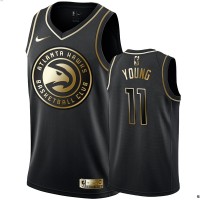 Nike Atlanta Hawks #11 Trae Young Men's Black Golden Edition Swingman NBA Jersey
