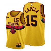 Atlanta Atlanta Hawks #15 Clint Capela Men's 2021-22 City Edition Gold NBA Jersey
