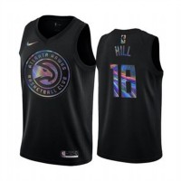Nike Atlanta Hawks #18 Solomon Hill Men's Iridescent Holographic Collection NBA Jersey - Black
