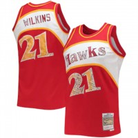 Nike Atlanta Hawks #21 Dominique Wilkins Mitchell & Ness 1996-97 Hardwood Classics NBA 75th Anniversary Diamond Swingman Jersey - Red