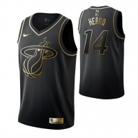 Nike Miami Heat #14 Tyler Herro Men's Black Golden Edition NBA Jersey