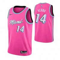 Nike Miami Heat #14 Tyler Herro Men's Pink NBA Swingman Earned Edition Jersey