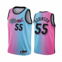 Nike Miami Heat #55 Duncan Robinson Blue Pink NBA Swingman 2020-21 City Edition Jersey