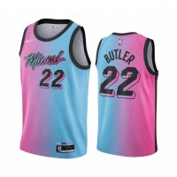 Nike Miami Heat #22 Jimmy Butler Blue Pink NBA Swingman 2020-21 City Edition Jersey