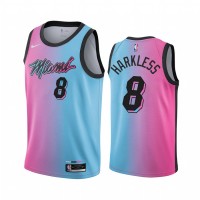 Nike Miami Heat #8 Maurice Harkless Blue Pink NBA Swingman 2020-21 City Edition Jersey