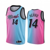 Nike Miami Heat #14 Tyler Herro Blue Pink NBA Swingman 2020-21 City Edition Jersey