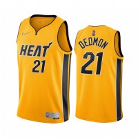 Miami Miami Heat #21 Dewayne Dedmon Yellow NBA Swingman 2020-21 Earned Edition Jersey