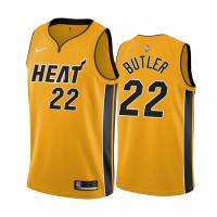 Miami Miami Heat #22 Jimmy Butler Yellow NBA Swingman 2020-21 Earned Edition Jersey