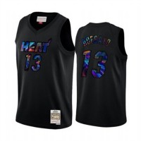 Miami Miami Heat #13 Bam Adebayo Men's Iridescent HWC Limited NBA Jersey - Black