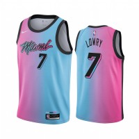 Nike Miami Heat #7 Kyle Lowry Blue Pink NBA Swingman 2020-21 City Edition Jersey