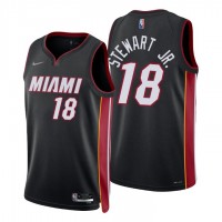 Nike Miami Heat #18 D.J.Stewart Jr. Black Men's 2021-22 NBA 75th Anniversary Diamond Swingman Jersey - Icon Edition