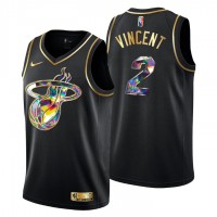 Miami Miami Heat #2 Gabe Vincent Men's Golden Edition Diamond Logo 2021/22 Swingman Jersey - Black