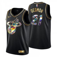 Miami Miami Heat #21 Dewayne Dedmon Men's Golden Edition Diamond Logo 2021/22 Swingman Jersey - Black