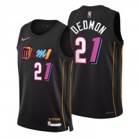 Miami Miami Heat #21 Dewayne Dedmon Men's Nike Black 2021/22 Swingman NBA Jersey - City Edition