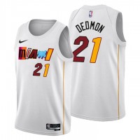 Nike Miami Heat #21 Dewayne Dedmon Men's 2022-23 City Edition NBA Jersey - Cherry Blossom White