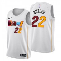 Nike Miami Heat #22 Jimmy Butler Men's 2022-23 City Edition NBA Jersey - Cherry Blossom White