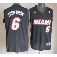 Miami Heat #6 LeBron James Stitched Black Bron Bron Fashion NBA Jersey