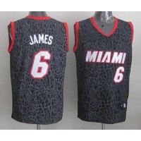 Miami Heat #6 LeBron James Black Crazy Light Stitched NBA Jersey