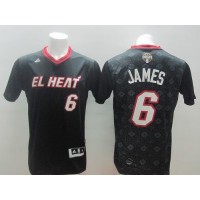 Miami Heat #6 LeBron James Black New Latin Nights Stitched NBA Jersey