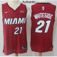 Nike Miami Heat #21 Hassan Whiteside Red NBA Authentic Statement Edition Jersey