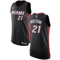 Nike Miami Heat #21 Hassan Whiteside Black NBA Authentic Icon Edition Jersey
