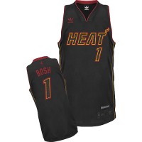 Miami Heat #1 Chris Bosh Carbon Fiber Fashion Black Stitched NBA Jersey