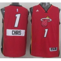 Miami Heat #1 Chris Bosh Red 2014-15 Christmas Day Stitched NBA Jersey