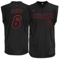 Miami Heat #6 LeBron James Black on Black Stitched NBA Jersey